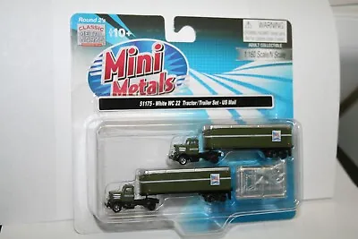 2 Pack Mini-Metals US Mail Tractor Trailer Set 1:160 N Scale Train Accessories • $23.95