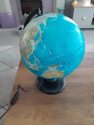 World Globe Desk Lamp Light  Illuminated Globe Kids Bedroom Lamp Educational • £12.99