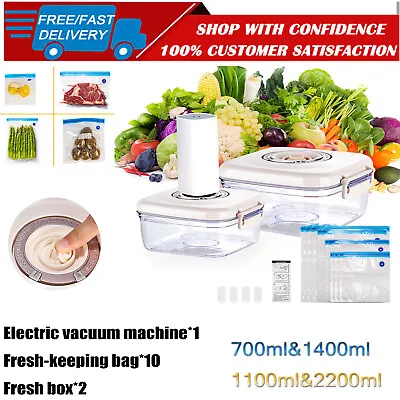 $50.39 • Buy Food Vacuum Preservation Set Plastic Storage Bags Food Storage Containers