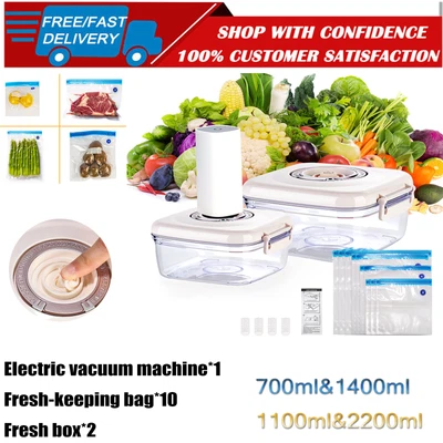 $50.39 • Buy Food Vacuum Preservation Set Plastic Storage Bags Food Storage Containers