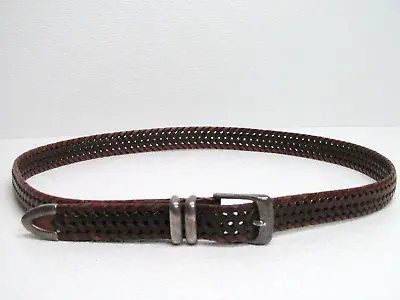 Roundtree & Yorke Braided Belt Brown Genuine Leather Men's Size 46/115 • $19.95