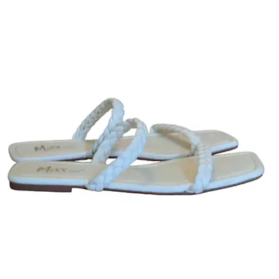 Mixx Shuz White Square Toe Sandal Womens Size 7.5 • $8.98