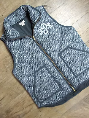 J Crew Puffer Full Zip Quilted Down Printed Vest W/Pockets ~ Size Medium • $24.95