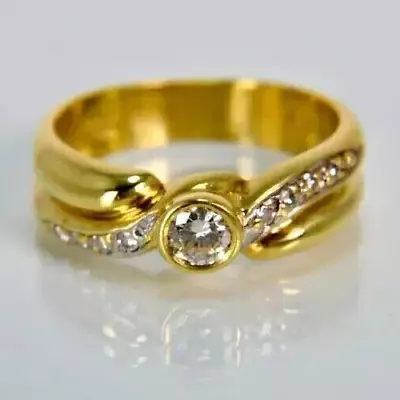 1.20 Ct Round Moissanite Diamond Gorgeous Wedding Ring 14K Yellow Gold Plated • $204.08