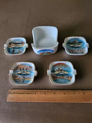 Vintage Marineland Of The Pacific Bubbles Whale Souvenir Ashtray Set Japan 1970s • $20