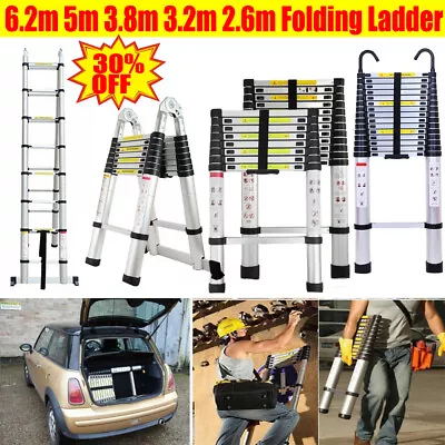 Telescoping Ladder Collapsible Extension Ladder 10.5/12.5/14.5/20.3Ft 330lb Load • $64.80