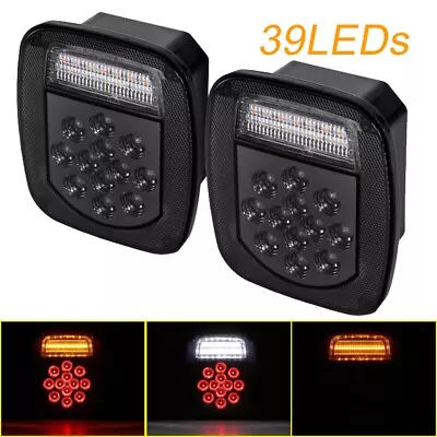 39LED Tail Light Amber Turn W License Plate Light For Jeep Wrangler YJ TJ CJ Van • $83.32