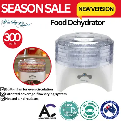 Food Dehydrator Fruit Dryer 5 Trays Beef Jerky Meat Fish Dehydrators White/Clear • $69.99
