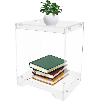 2 Tiers Rectangular Clear Acrylic End Table Modern Side Table 32*42*51cm • $57.95