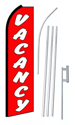 $69.97 • Buy Complete 15' Vacancy Kit Swooper Feather Flutter Banner Sign Flag