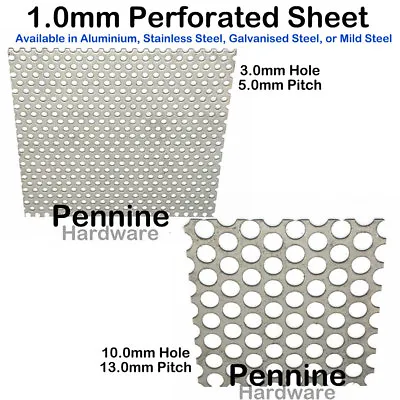 PERFORATED Sheet Metal 4 Finishes 3 Or 10 Mm Ø Hole UK Trade Supplier Guillotine • £3.50