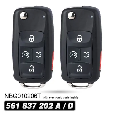 $33.80 • Buy 2 Remote Key Fob For VW Volkswagen Jetta Passat Golf BeetleGTI 561 837 202 A / D