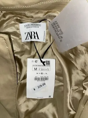 Zara Camel Beige Wool Blend Double Breasted Coat Size M Retails $229 • $222.65