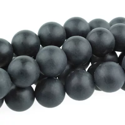 Dakota Stones Matte Onyx 10mm Round Gemstones. 8  Strand. MOX10RD-8 • $8.64