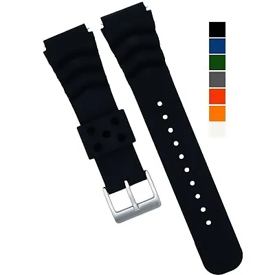 Soft Silicone Watch Band - Divers Style Replacement Strap - Quick Release 7S26  • $9