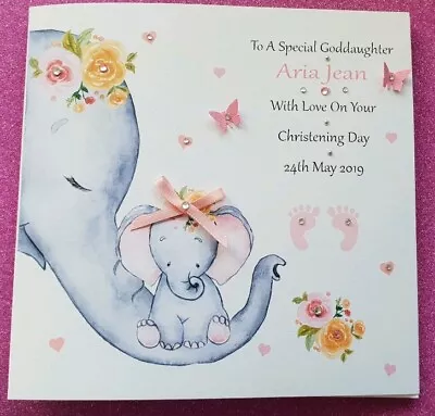 Personalised Handmade Christening Card/new Baby Card Daughter Goddaughter Niece  • £3.95