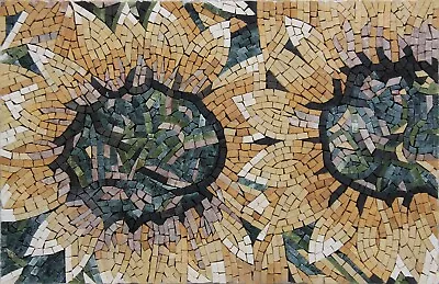 Mosaic Marble Garden Tiles Sunflowers Home Flower Art • $193