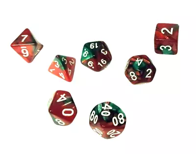 $14.25 • Buy Dungeons And Dragons Transparent Polyhedral  Dice Set Of 7