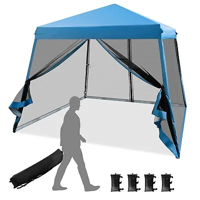 3M X 3M Pop Up Gazebo Outdoor Instant Canopy Tent With Mesh Sidewalls Roller Bag • £85.99