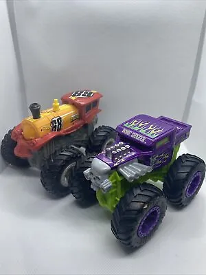 Hot Wheels Monster Truck Rev Tredz 2017 Bone Shaker & Loco Punk 4” 2 Vehicle Lot • $14.25