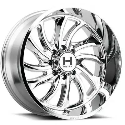 4ea 24x14  Hostile Wheels H118 Demon Armor Plated Chrome Off Road Rims(S10) • $3584