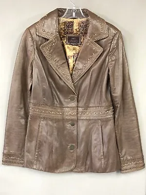 $80 • Buy Vintage Vakko Soft Brown Lamb Leather Jacket Womens MEDIUM Made In Turkey