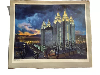 Mormon Temple Utah  Millard Sheets 1950 Advertisement United Airlines • $100