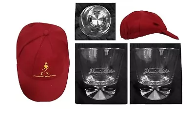 $49.99 • Buy Johnnie Walker 2 X Estate Series 2105 Rock Glasses + Baggy Red Cricket Cap BNWOT