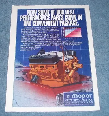 1993 Mopar Performance Parts Vintage Crate Engines Ad  ...One Convenient Package • $10.99