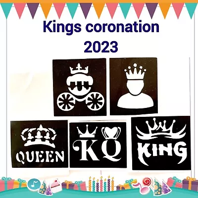 £6.99 • Buy King’s Coronation Carriage Stencils X50 Top Up Ur Glitter Tattoo Kit Face Paint