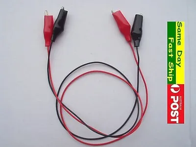 One Pair Of New Alligator Clips Test Cord Wire Cable Lead Jumper AU Fast Ship • $3.98