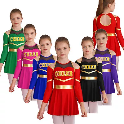 UK Girls Cheerleading Dance Dress Cheer Leader Uniform Carnival Party Costume • £14.64