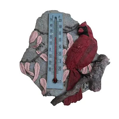 Vintage Acu-Rite Wall Hanging Thermometer Red Cardinal Bird Resin Weather Degree • $14.99