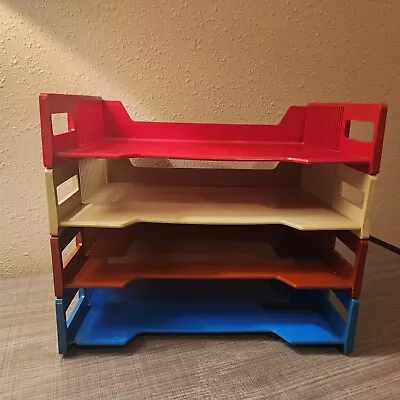 Vintage 1968 Rare 1969 Eldon Plastic Paper In Out Desktop Trays Stackable MCM • $15.98