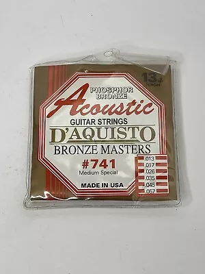 D'aquisto Bronze Masters Acoustic Guitar Strings #741 Super Light • $9.99