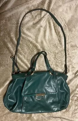 Gently Used Green Leather B. Makowsky Medium Large Handbag Shoulder Bag • $1.45