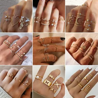 Fashion Boho Retro Silver/Gold Plated Midi Finger Knuckle Rings Set Women Hot • $1.43