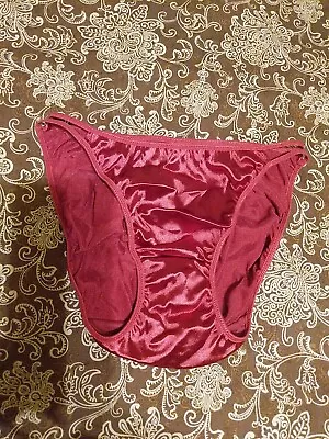 Vintage Delicates Satin Double String Bikini Panties Size L/G • $29.99