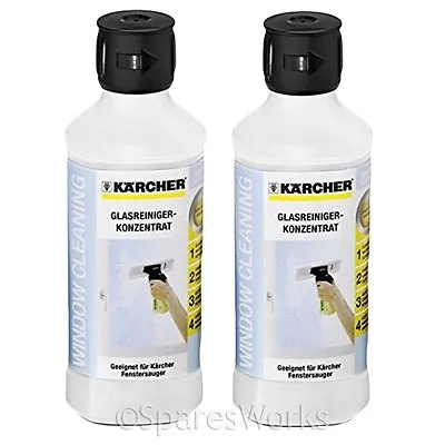 KARCHER WV5 Window Vacuum Glass Detergent Cleaner RM500 1L 2 Bottles • £18.99