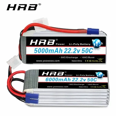£161.99 • Buy HRB 6S Lipo Battery 22.2v 3300mah 4000mah 5000mah 6000mah Drone Battery With XT9