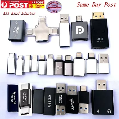 All Kind Adapter Converter Connector OTG USB A To C IPhone Micro HDMI MINI DP TF • $5.29