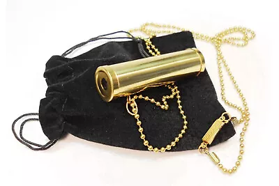 Antique Mini Necklace Wearable Kaleidoscope Gold Brass Kaleidoscope With Case • $29.68