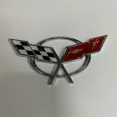1Pc Front Hood 3D Emblems Badges Flags For 1997-2004 Chevy Corvette C5 (Chrome) • $16.99