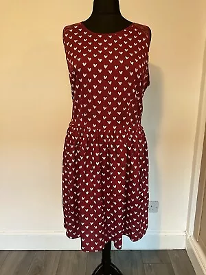 New Look Size 20 Dress Burgundy Size 20 Love Heart Dress • £5