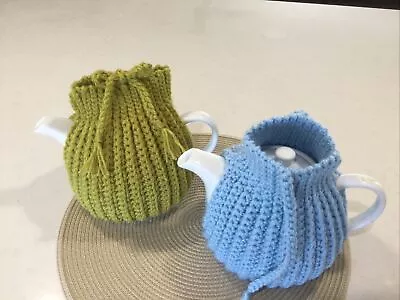 EXTRA THICK 6  CUP LIME  Tea Pot Cosy CROCHET Can Open The Top To Refill  • $20