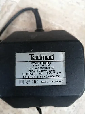 £4.50 • Buy Vintage Mains Adapter Tadmod 9v / 6v Output