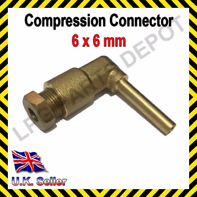 £3.65 • Buy 6x6mm L-piece Compression Connector Copper Pipe Joint Coupling Gas Water Lpg