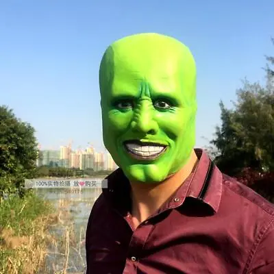 Movie The Mask Jim Carrey Green Latex Mask Cosplay Costume Halloween Party Prop • $15.20