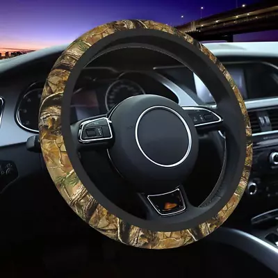 Camo Steering Wheel Cover Universal 15 Inch Camouflage Tree Print Car Steering  • $13.98