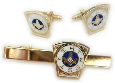 ROYAL ARCH ORDER Keystone Masonic Freemason TIE BAR CLIP CUFFLINKS CUFF LINKS • $29.99